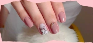 Calm Pink Nail Stone Art