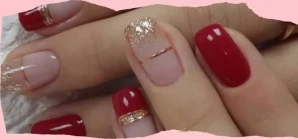 Gold Cherry Nail Art