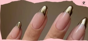 Gold Glam French Tip Acrylic Nails