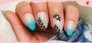 Deep Water French Tip Acrylic Nails