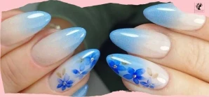 Blue and White Ombre Nails