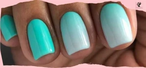 Teal Ombre Nails