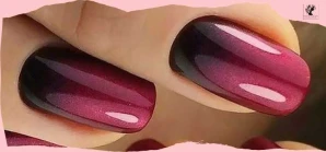 Deep Red Ombre Nails