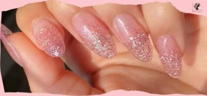 Glitter Pink Ombre Nails