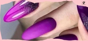 Glitter Purple Ombre Nails