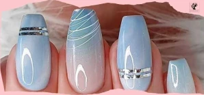 Ombre Nails with Stripes