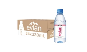 Evian natural mineral water bottles