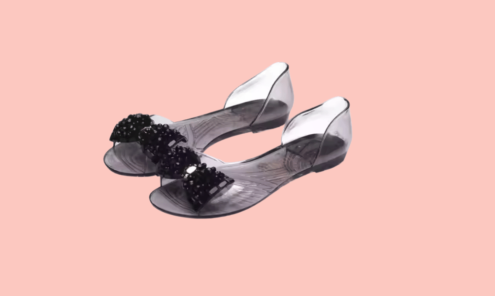 Fish Mouth Transparent Flat Jelly Sandals