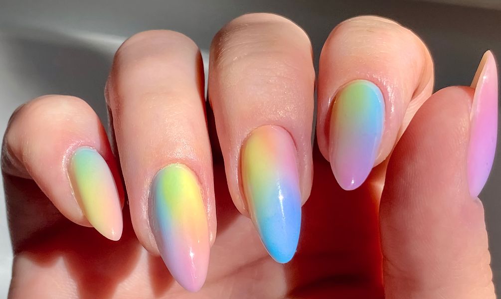 Rainbow Ombre Nails