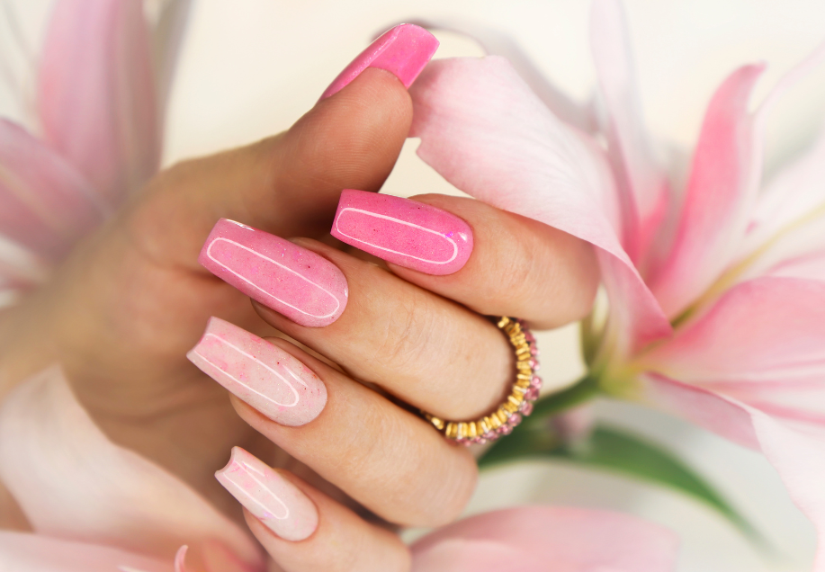 Simple Soothing Pink Nail Art