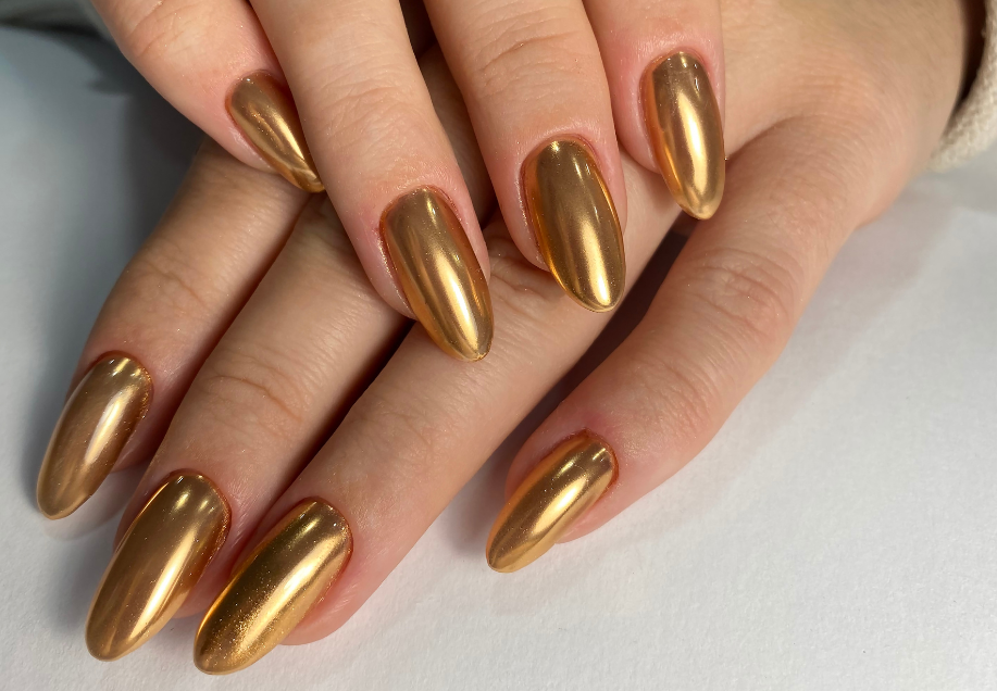 Gold Cherry Nail Art