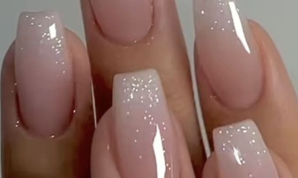 French Ombre Nails with Glitter