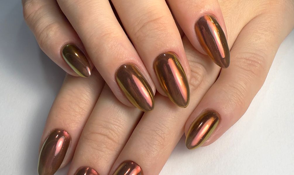 Mocha Brown Ombre Nails