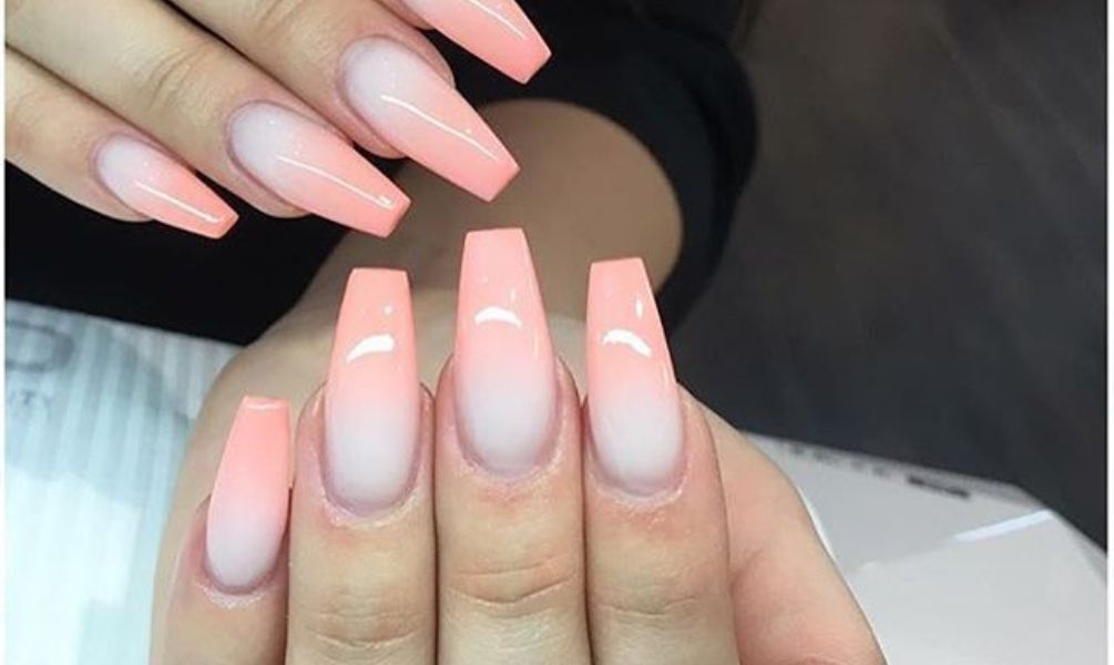 Peach Ombre Nails