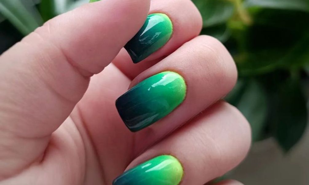 Green Ombre Nails