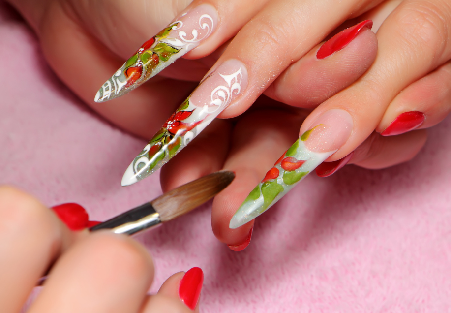 Lipstick Acrylic Nails Art