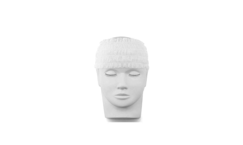 Disposable Non-Woven Headband White Pack of 100 Pieces