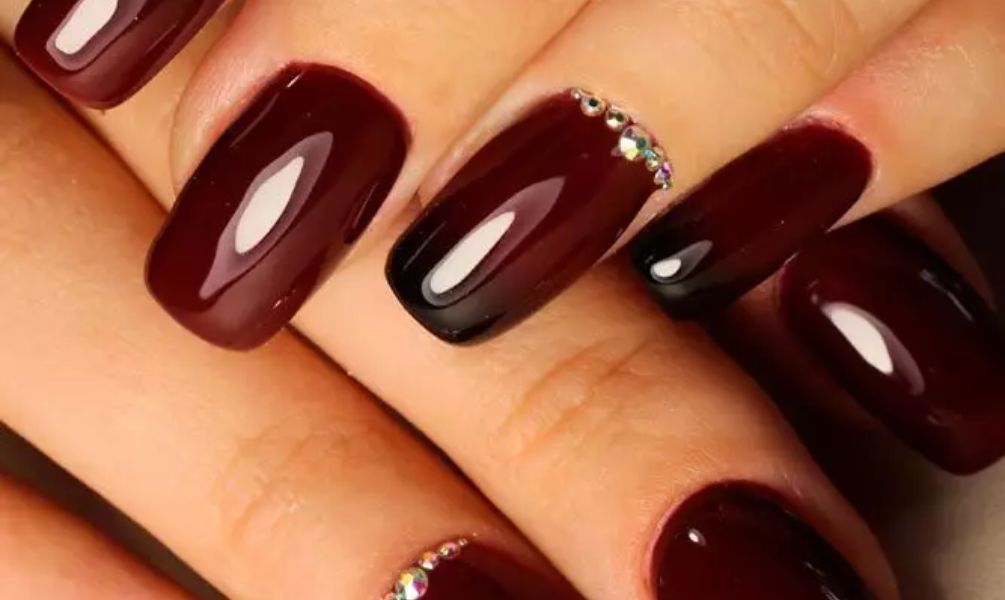 Maroon Ombre Nails